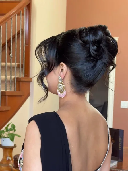 High Bun Updo for Reception