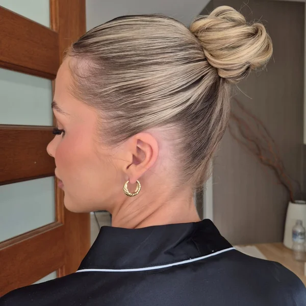 Wet-Look Slicked Bun Updo