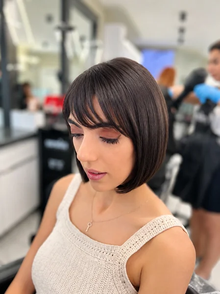 Layered Hair With Wispy Curtain Bangs