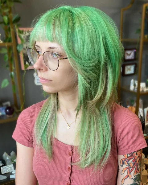 Medium Octopus Shag with Blunt Bangs