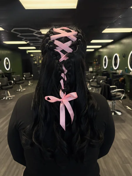 Corset Braid with Pink Ribbon
