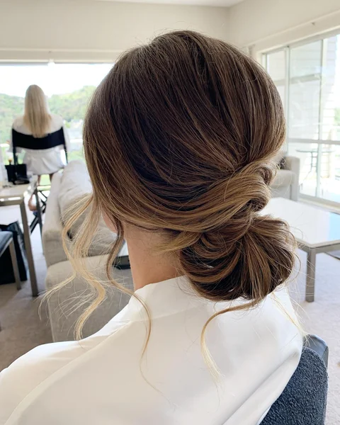 Low Bun Updo for Bridesmaids