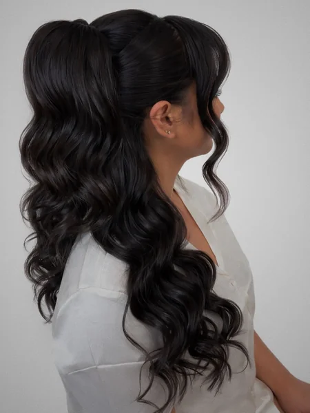 Curly Half-Up Ponytail