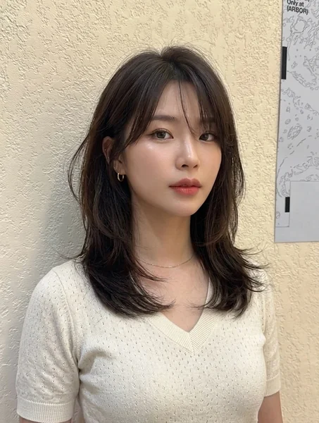 Soft Wispy Bangs for Round Face Shape