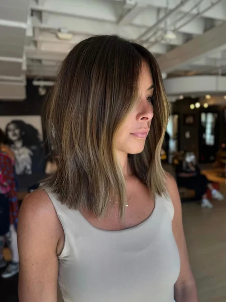 Balayage Lob Side Profile