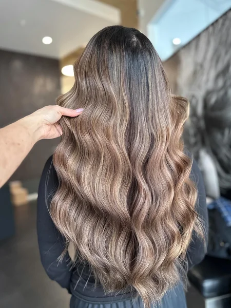 Glam Balayage Waves for Long Hair