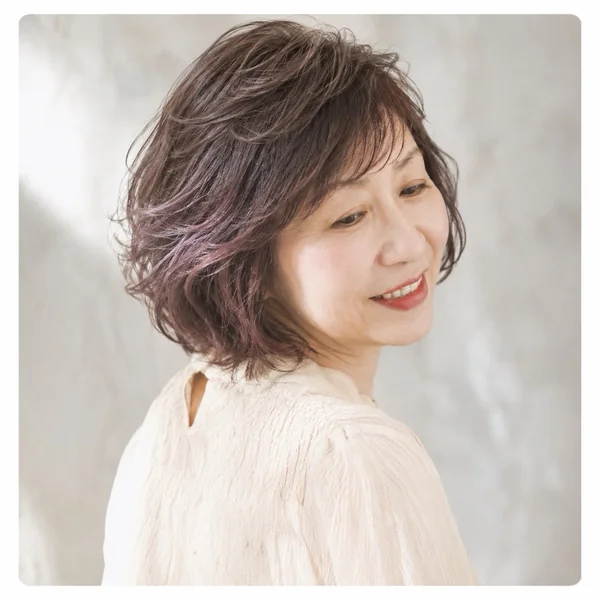 Tousled Bob with Lilac Tips