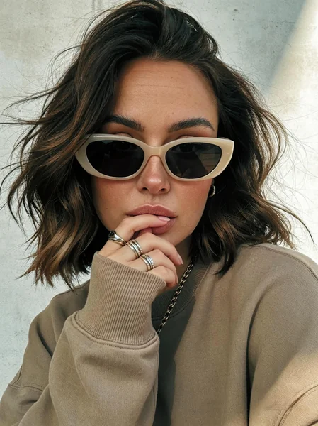 Tousled Wavy Brunette Bob
