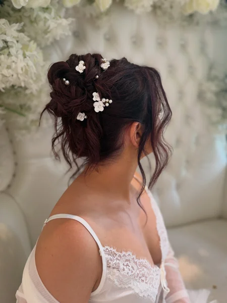 Messy Updo with Flower Pins