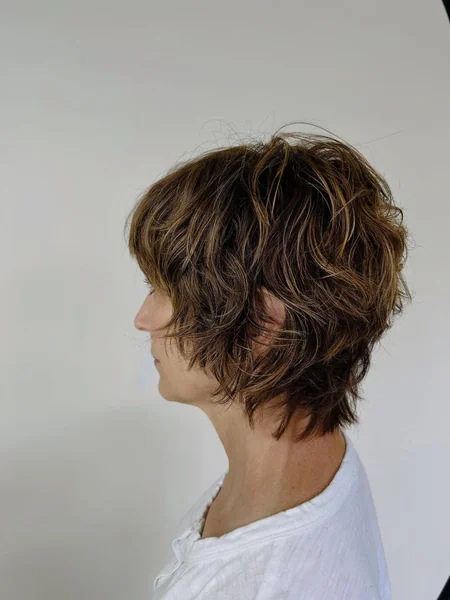 Choppy Shag with Caramel Highlights