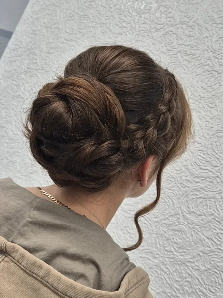French Braid Rolled Chignon