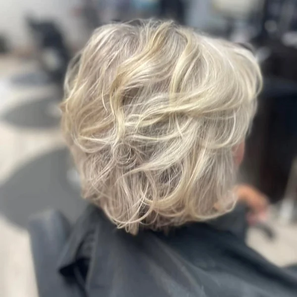 Tousled Icy Blonde Layers