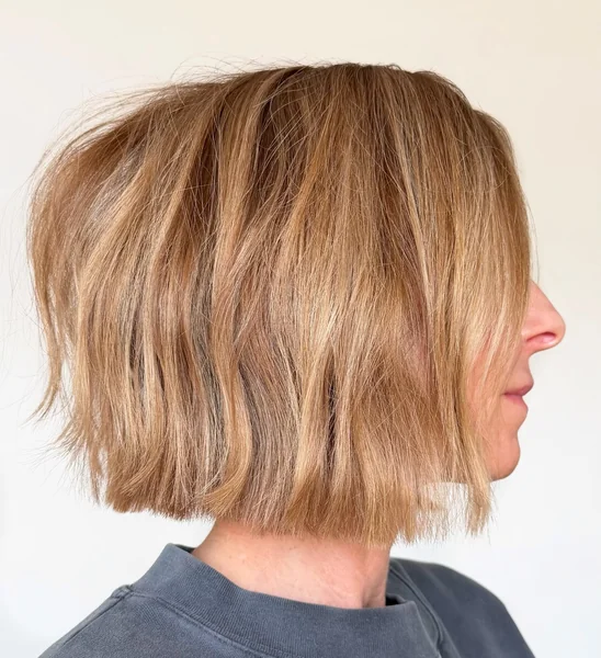 Choppy Honey Blonde Bob