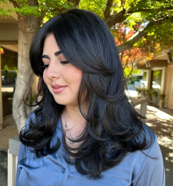 Espresso Layers with Swoopy Fringe