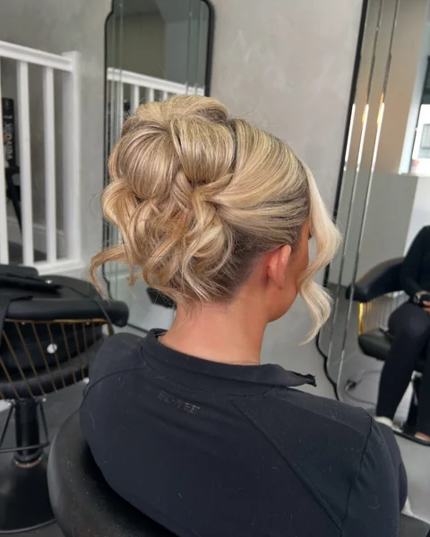 Textured Blonde Party Updo