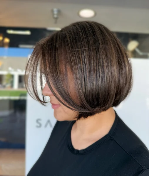 Rounded Bob with Long Side Bangs