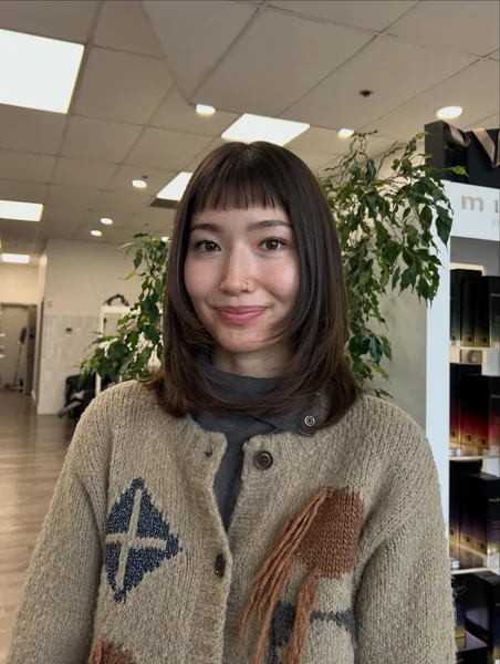 Soft Lob with Micro Bangs