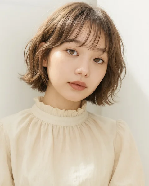 Soft Wavy Bob with Bangs