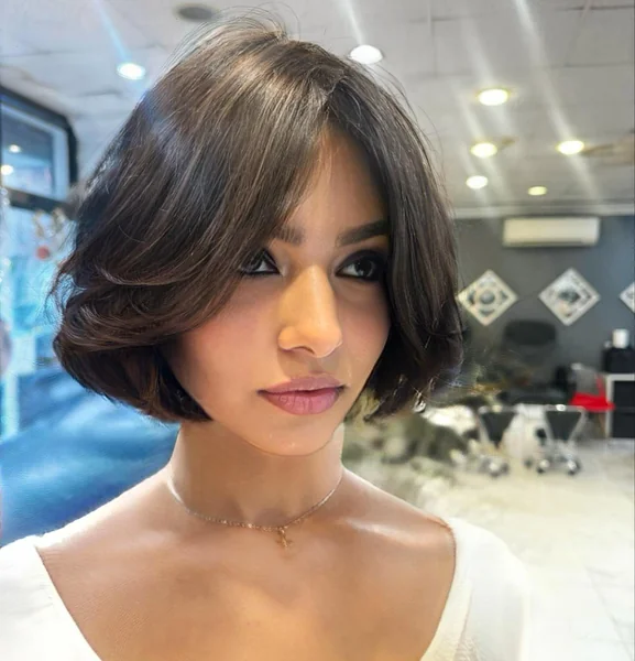 Wavy Bob with Soft Bangs