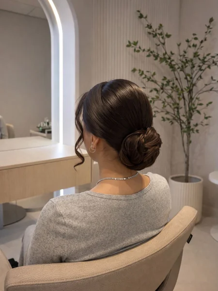 Textured Side Bun with Curled Tendrils