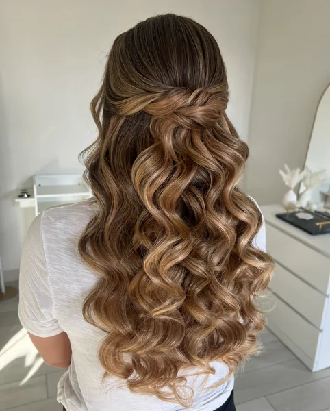Twisted Half Up with Bouncy Curls