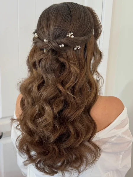 Twisted Half-Up with Pearls