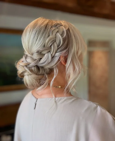 Platinum Blonde Braided Chignon