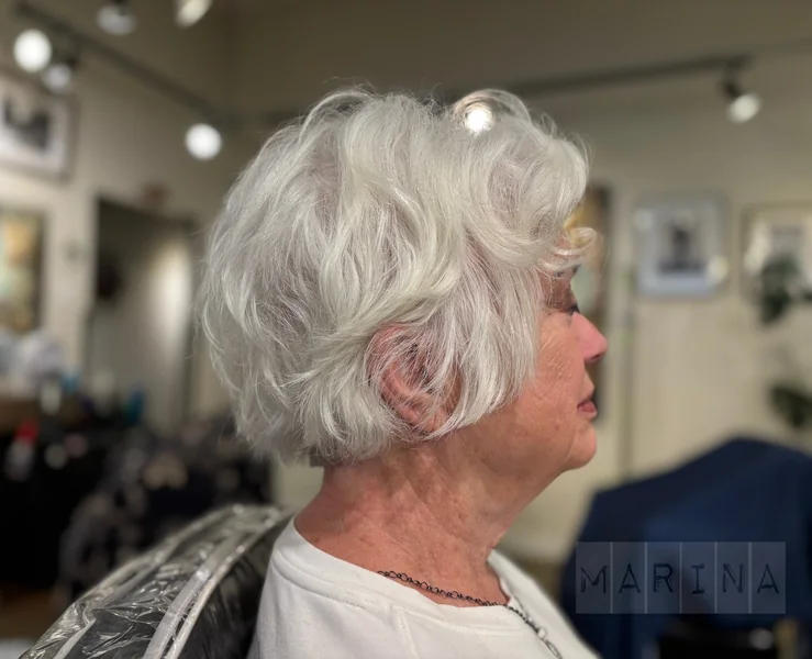 Silver Wavy Bixie for Women Over 60