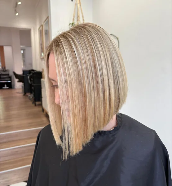 Sleek A-Line Blonde Bob