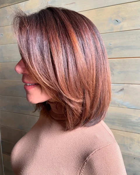 Copper Balayage Medium Bob