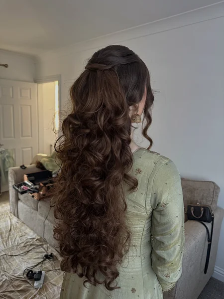 Cascading Curl Half-Up