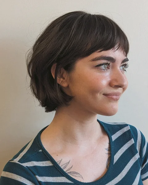 Short Baby Bob Tucked Behind the Ear