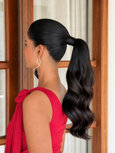 Wrapped-Base Sleek Ponytail