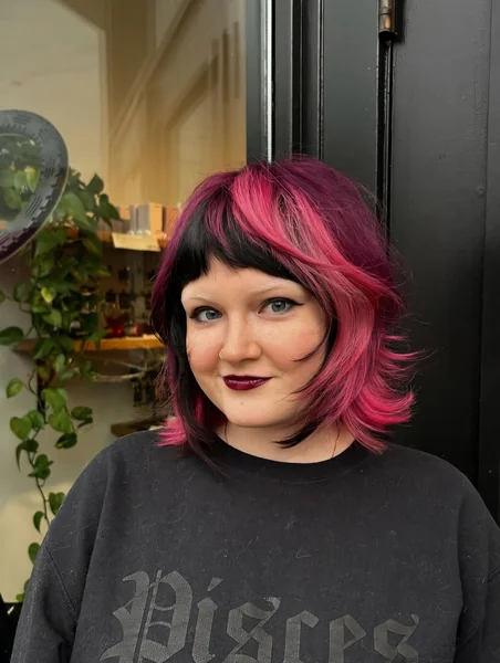 Pink and Black Shag Bob