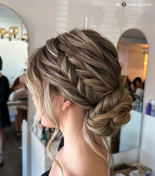 Fishtail Braid Wedding Updo