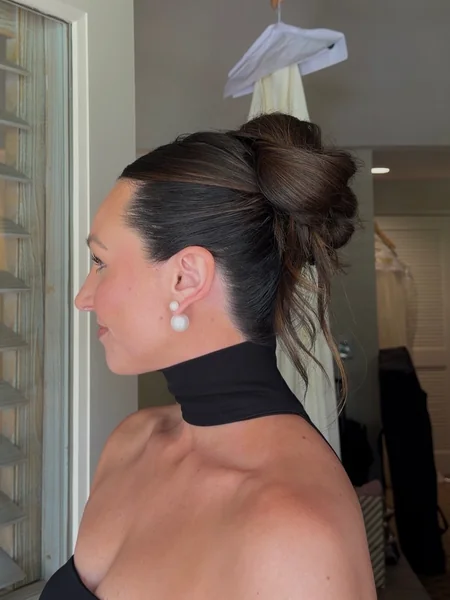 Messy Slickback Bun Updo