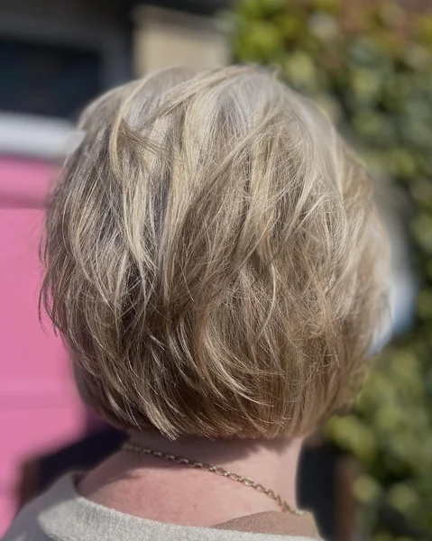 Choppy Blonde Layered Bob