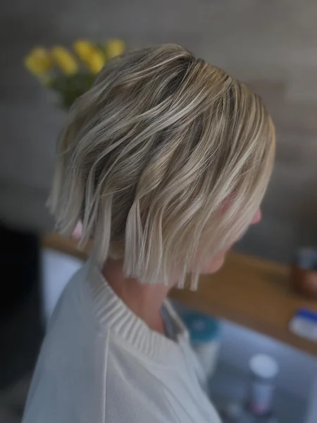 Choppy Ash-Blonde Bob