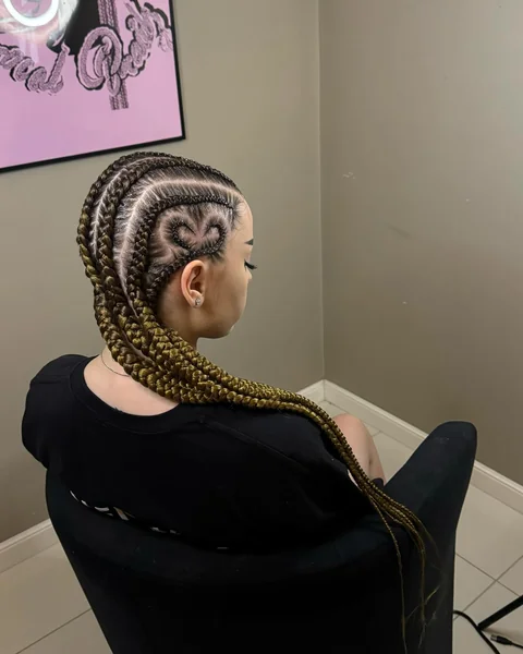 Heart Stitch Braids with Long Extensions