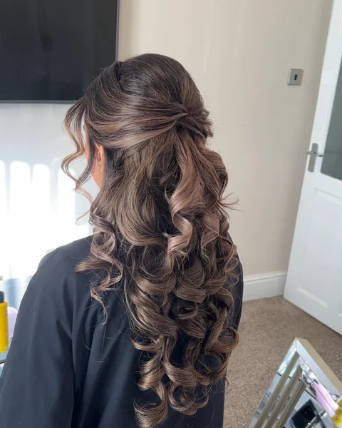 Half-Up Spiral Curls
