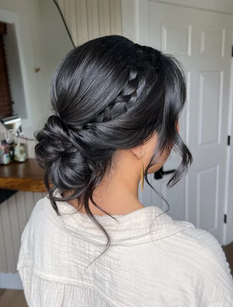 Braided Messy Low Bun