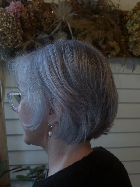 Gray Layered Bixie Bob for Older Women