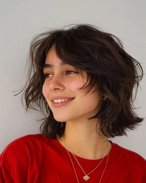 Short Bob with Side-Swept Bangs