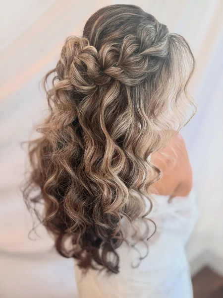 Half-Up Braid with Loose Curls