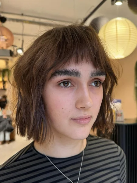 Shaggy Bob With Micro Bangs