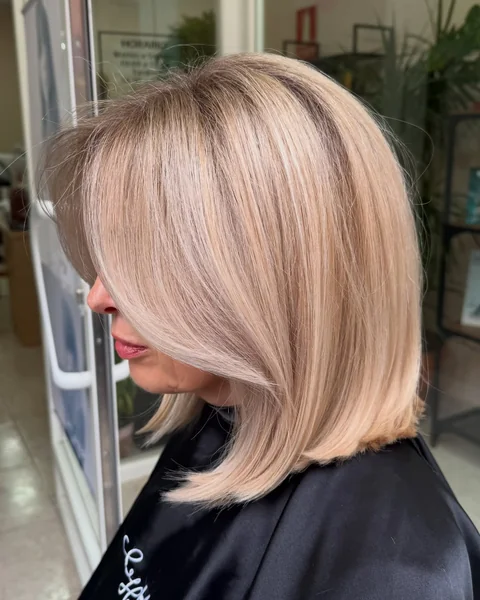 Champagne Blonde A-Line Lob