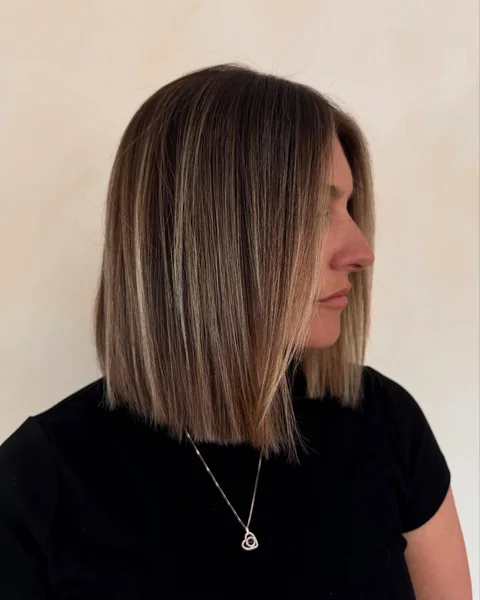 Sleek Blunt Bronde Bob