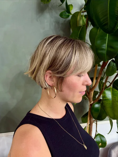 Blunt Bob with Bangs and Balayage