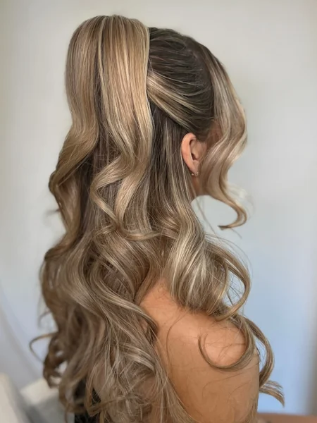 Voluminous Half-Up Bubble Pony