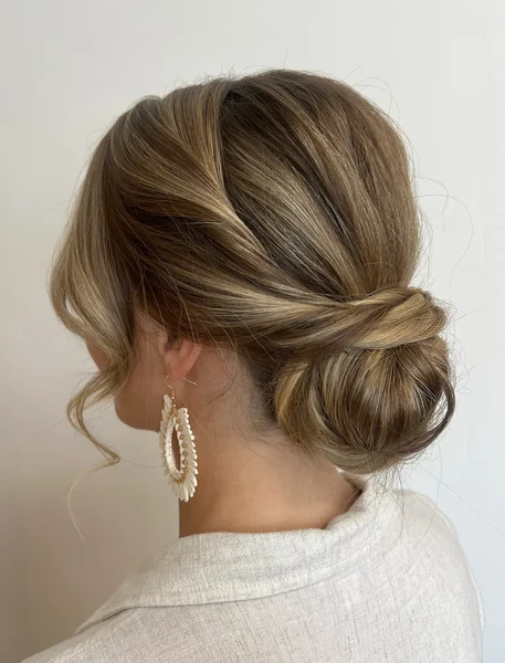 Romantic Low Bun for Weddings
